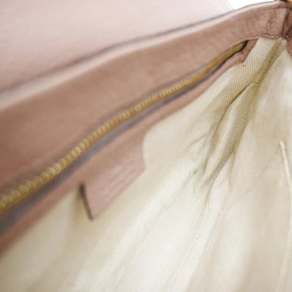 GUCCI GG Interlocking Chain Tassel Shoulder Hand Bag Leather Pink Gold 79EF745 - Picture 11 of 15